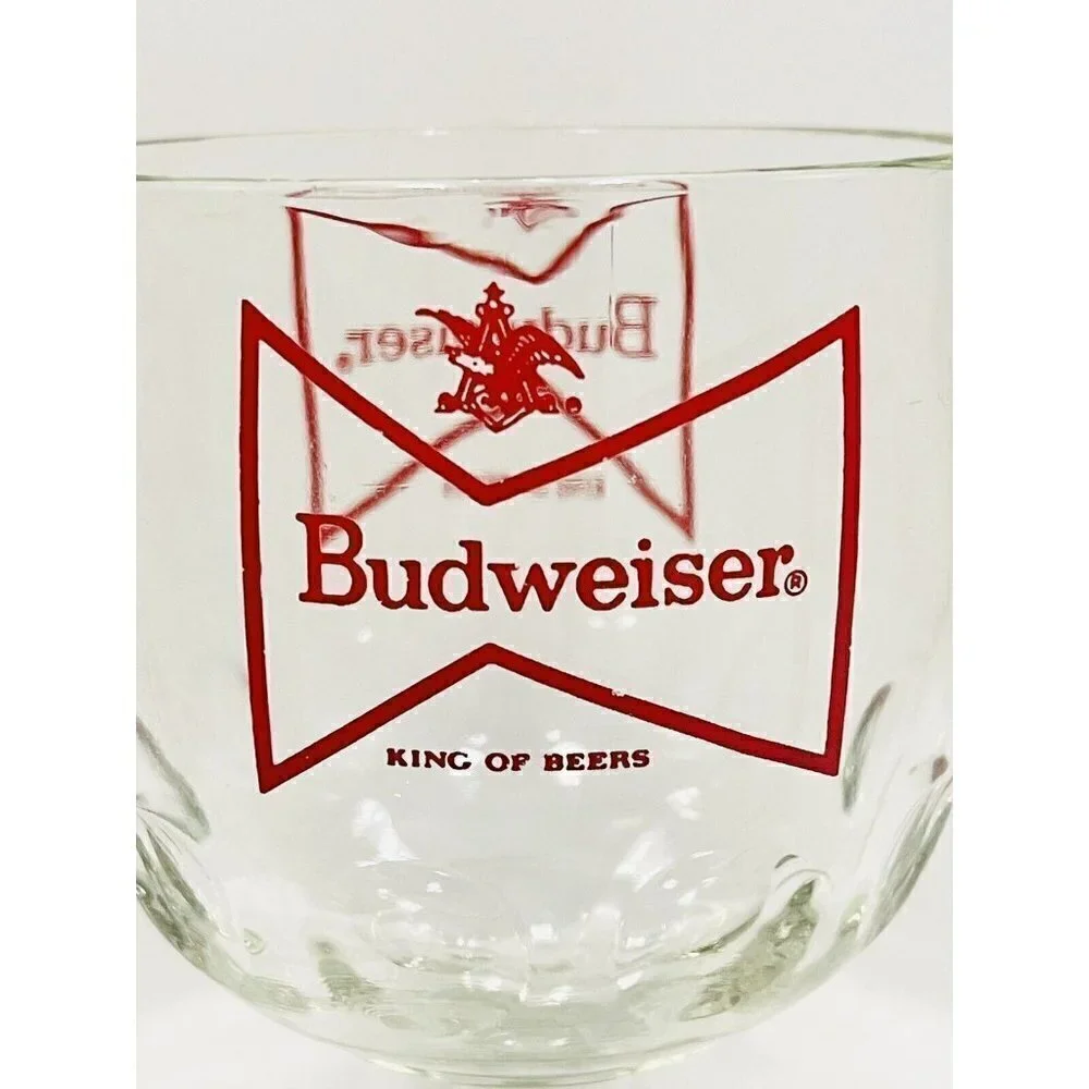 Vintage Budweiser Goblet 16oz & Coors Pilsner Glass 8oz King Of Beers Bow Tie